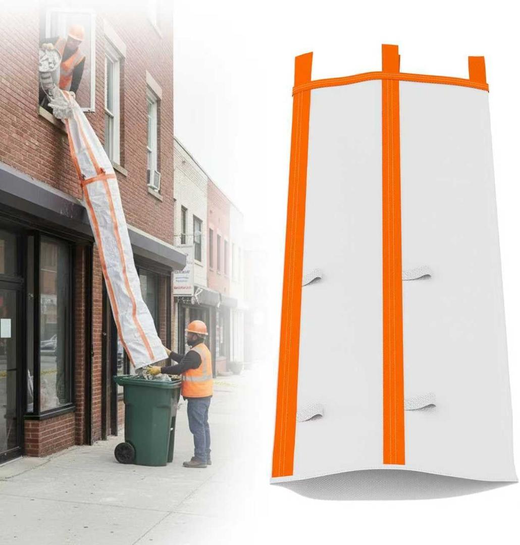 10ft Construction Trash Chute, Heavy Duty Debris Disposal System for Renovation, Demolition, and New Builds, Easy to Install, Tear-Resistant Material for Quick and Efficient Cleanup