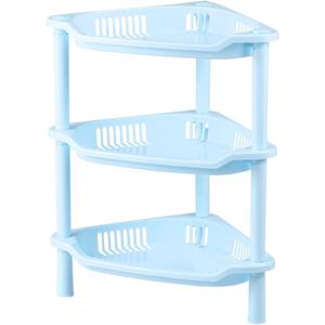 Cabilock 3-Tier Plastic Storage Rack Triangular Corner Shelf 8.2X8.2X12.9 Inches Space-Saving Organizer for Bathroom Kitchen Desk Shelving Plastic Racks
