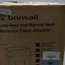 Bonsaii Paper Shredder for Office, 120-Sheet Autofeed Heavy Duty Shredder for Home Office Use, 30 Minutes/Micro Cut/P-4 High Security Level/6 Gallon Large Bin