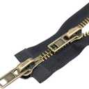 YaHoGa #8 36 Inch Two Way Separating Jacket Zipper Large Antique Brass Metal Zippers for Jackets Coats Sewing Crafts (36" TW Anti-Brass) (Antique Brass Teeth Black Tape)