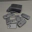 Restaurantware 2 oz Rectangle Silver Plastic Tin Can - with Lid - 4" x 2" x 1" - 19 count box