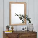 AAZZKANG Rustic Mirrors for Wall Rectangle Wooden Frame Hanging Mirror for Bedroom Bathroom Living Room Entryway Large 20"x16"