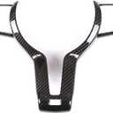 TINKI Car Steering Wheel Button Cover Trim Fit for BMW F20 F21 F22 F23 F30 F32 F33 F34 F36 F39 F15 F16 F80 F85 F86 M-Sport Interior Accessories, Only Fits for The Middle Hollow Version, Carbon Fiber