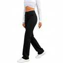 Women's High Waisted Straight Leg Pants - Multi Button Casual Trousers with Stretch for Daily and Lounge Wear S