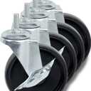 Honey-Can-Do SHF-01939 4-Inch Caster Roller Wheels for HCD Shelving Unit, Set of Four,Black