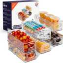 ClearSpace Plastic Pantry Organization and Food Storage Bin Great Kitchen Organization and Kitchen Storage Fridge Organizer Bins, Pantry Storage 6 Pack