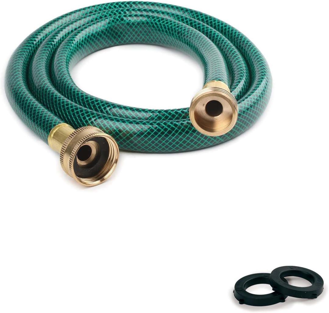 4FT Leader Hose for Garden Connector: Flexible PVC Short Water Hose with Brass Fittings for Hose Reel RV Water Filter Pressure Washer and Outdoor Faucet Connection