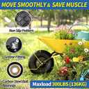 GICOOL 4.80/4.00-8" Wheelbarrow Tire, 16" Flat-Free Solid Tire and Wheel, 3-6" Centered Hub, 5/8" & 3/4" Bearing, For Garden Wagon Cart Trolley Dolly (1 Pack)