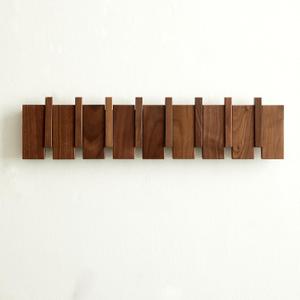 QUELLANCE Wood Coat Rack Wall Mount, Coat Hooks Hanger Wall Mounted, Heavy Duty Wall Coat Rack with 8 Hooks for Hanging Coats/Keys/Hats/Robe&Towels/Plants/Bags, Walnut