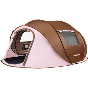 EchoSmile Pop Up Camping Tent, 4 Person Easy Setup Tent, Water Resistant Dome, Portable with Carry Bag