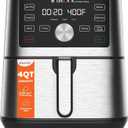 Instant Pot 4QT Vortex Plus 6-in-1 Mini Air Fryer, Custom Program Options, Crisps, Broils, Roasts, Dehydrates, Bakes, Reheats, 100+ In-App Recipes, Stainless Steel,4 Quarts