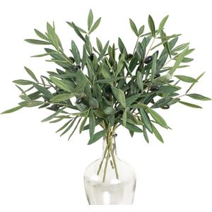 Ttranewsoo Faux Plants Olive Leaves Stems Artificial Plants Olive Tree Branches for Small Vase Tabletop Greenery Decor for Home Decor Office Wedding Party 19.6 4pcs