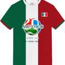 TeeTea Soccer Jersey Size S-L, 2026 North America Soccer Cup Merchandise, Soccer Fan Jersey Breathable, Team Mexico(US, Alpha, Medium, Mexico)