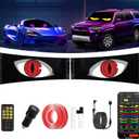 Devil Eyes Light for Cars, 2-Pack LED Eyes for Car Windshield with Perfect Sync, Animated Programmable LED Scrolling Display Sign, 14.7x3.6 in Flexible Panel Screen with APP/Remote Control for SUV
