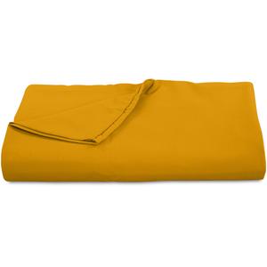 Royale Linens 300 Thread Count 100% Long Staple Combed Cotton Flat Sheet - Super Soft - Top Sheets - Queen Flat Sheet Sold Separately - Breathable, Cool & Crisp Percale Sheets Only (Queen, Yellow)
