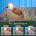 FVTLED Cute Flower Table Lamp, Bedside Vintage Flower Lamp with LED Bulb, 3 Colors Temperature Flower Lamp for Bedroom Living Room Bedside Desk Reading Lighting Table Lamps Home DecorationGreen