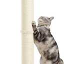 Karolpar 34inch Cat Scratching Post with Natural Sisal Rope 4.3Inch Large Diameter Scratcher Post Tree for Indoor Cats Beige