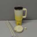 BJPKPK 40 oz Tumbler With Handle Insulated Tumblers With Lid And Straw Stainless Steel Thermal Cup, Lemon