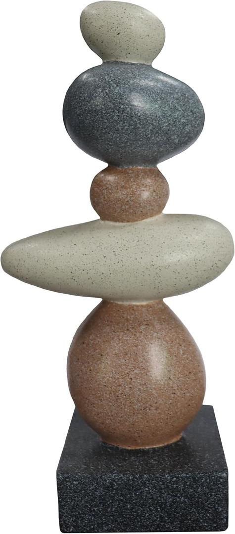 13'' Abstract Rock Decorative Sculpture Ornament, Sandstone Statue Decor for Living Room, Modern Resin Stone Sculpture,Coffee Table Decoration,Gifts for Good Luck, Health, Strength (Marble Color)