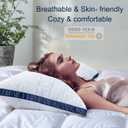 Pillows Queen Size Set of 2, Queen Pillows 2 Pack, Cooling Hotel Luxury Pillow for Bed Sleeping, Supportive Breathable Down Alternative Gusseted Pillow for Side Stomach or Back Sleepers