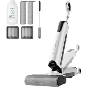 uwant Wet Dry Vacuum Cleaner 180Lay-Flat Push-in Vacuum Mop All in One with 18000Pa Suction Auto Self-Cleaning Anti Odor Stick Dual-Edge Vacuum Cleaner Set of 1 for Hard Floor/Carpet D100