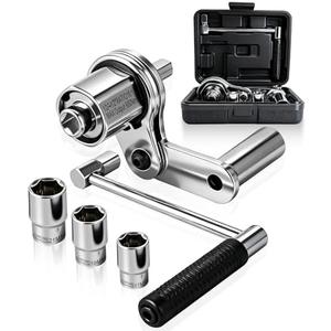 Gickbusus Torque Multiplier Wrench 1:16, Heavy Duty Lug Nut Remover Tool Set with 17mm 19mm 21mm Sockets, 1/2" Drive Labor Saving Tire Removal Tool for Tire Repair