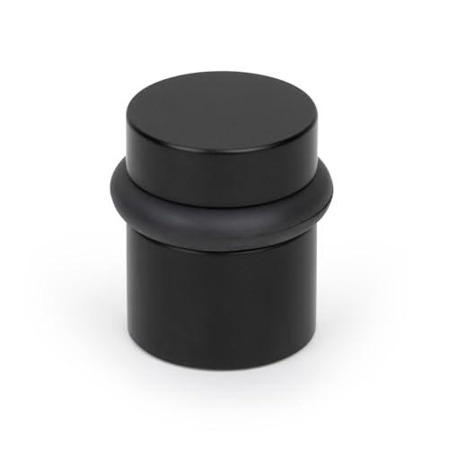 Mega Handles Floor Door Stopper, Black Stopper Quickly Installed Wall Protector, Wall Protectors from Door Knobs, Floor Door Stop with Mounting Hardware Included - Matte Black - 1.5 Inch 6 Pack