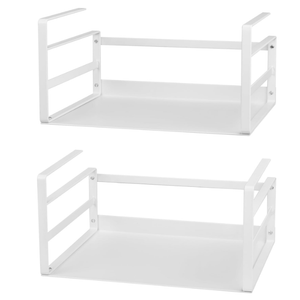 Nxconsu 2Pack Under Shelf Storage Basket Organizer Hanging Holder for Cabinet Pantry Kitchen Cupboard Desk Counter Bookshelf Organization Add-on Space Saver Heavy Duty Slide-in White Small