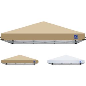 10x10 Adjustable Canopy Replacement Top, 100% Waterproof Canopy Cover with UV Protection, Adhesive Bonding Waterproof Technology,for Outdoor Patio Events, Fits Straight Leg Frames (KhakiTOP ONLY)