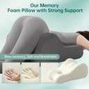 Memory Foam Wedge Pillow Intimacy Couples Pillow, Pregnant Ergonomic Contoured Position Pillow for Sleeping & Reading, Multi-Functional Bed Pillow Back Support Cushion All Grey