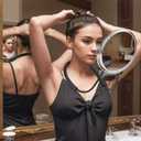 Big Size Double-Sided Mirror to See Back of Head, Hands Free Adjustable Mirror Hung Around The Neck, Two Way for Mirrors Women Man Makeup, Self Haircut, Standard Viewing, 5X Magnification 360 Mirrors