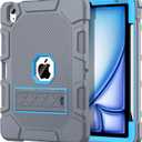 Case for iPad Air 11 Inch M4/M3/M2 (2026/2025/2024), iPad Air 5th/4th Generation 10.9 Inch (2022/2020), Heavy Duty Shockproof Rugged Protective Case with Pencil Holder, Gray