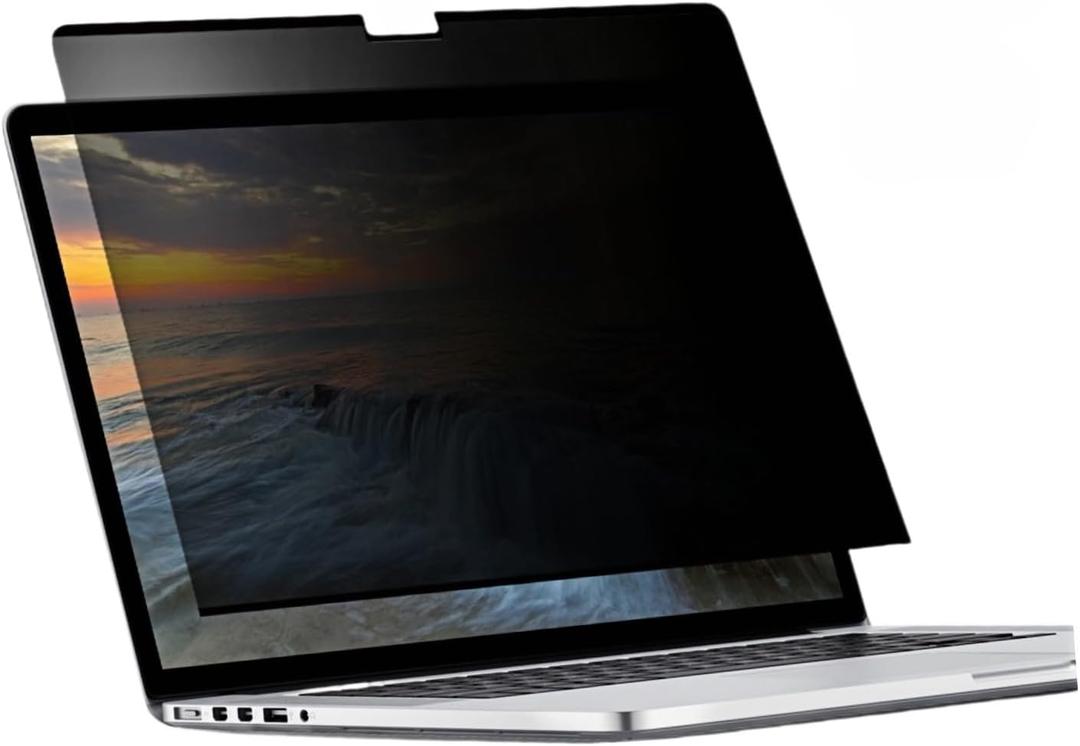 Easy On/Off Magnetic 360 Privacy Screen Filter Compatible with MacBook Pro 16 inch (2026,2024, 2023, 2022, 2021, M5,M4, M3, M2, M1, Pro, Max), Anti Glare Laptop Privacy Screen Shield with Camera Cover - UV block 90%