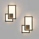 Ralbay 2-Pack Modern Indoor Wall Sconce 20W Aluminum Up and Down LED Modern Black Wall Sconce for Indoor Living Room Bedroom Hallway (Warm White Light, 3000K)