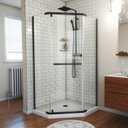 DreamLine Prism 34 1/8 inch x 72 inch Frameless Neo-Angle Pivot Shower Enclosure in Matte Black