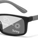 VIEWBETTER Photochromic Reading Glasses Sunglasses for Women Men, UV Protection & Lightweight & Flexible Spring Hinge RG2321 (Black Frame Photochromic Lenses)