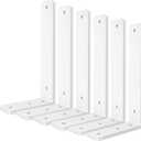 White Floating Shelf Bracket 12 Inch, 6 Pack Heavy Duty Shelf Brackets, Wall Shelf Bracket for DIY Decorative with Mounting Hardware