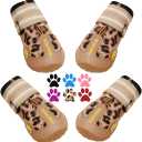 QUMY Dog Shoes for Large Dogs, Medium Dog Boots & Paw Protectors for Winter Snowy Day, Summer Hot Pavement, Water-Resistant in Rainy Weather, Outdoor Walking, Indoor Hardfloors Skid-Resistant Sole (Size 3: 2.0''x2.5''(W*L) (Pack of 4))
