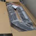 Black Angled Spring Loaded Mud Flap Hanger Bracket Mudflap Holder Set 1-1/8" Bolt Spacing 30" Length with Reflective Tapes fit for Semi Trucks, 2 Pack