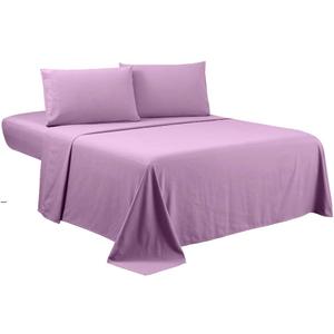 Sfoothome Lavender Queen Sheets Set - Hotel Luxury 4-Piece Bed Set, Extra Deep Pocket, 1800 Series Bedding Set, Wrinkle & Fade Resistant, Sheet & Pillow Case Set (Queen, Lavender)