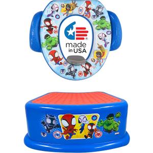 Spidey and His Amazing Friends Team Up 2 Piece Essential Potty Training Set - Soft Potty Seat, Step Stool