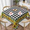 Sunflower Square Tablecloth 5252 Inch Black White Buffalo Check Farmhouse Table Cloth Small Square Tablecloths Indoor Outdoor Washable Wrinkle Free Stain Resistant Waterproof Fabric Table Cover