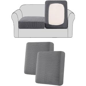 H.VERSAILTEX Stretch 4 Piece Cushion Sofa Slipcovers,Grey