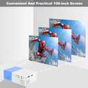Video Projectors Mini Projector for Cartoon, Kids Gift, Smart Movie Projector for Home Theater/Outdoor, Compatible with HDMI, USB, Audio, TF Card, AV and Remote ControlBlue)
