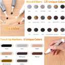 Wood Floor Scratch Repair - Set of 39 - Hardwood Floor Repair Kit Wood Filler Putty, Wood Markers Furniture Repair Kit Touch Up Pens for Scratch Stain Hole, Restore Laminate Vinyl Veneer Cabinet