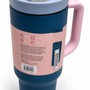Owala Stainless Steel Triple Layer Insulated Travel Tumbler with Spill Resistant Lid, Straw, and Carry Handle, BPA Free, 40 oz, With Two Different Lids