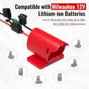 2-Pack Power Wheel Battery Adapter Compatible with Milwaukee 12V Battery Adapter with Switch 30Amp Fuse 12AWG Wire & Wire Terminals for DIY RC Cars Ride On Vehicles Robot