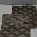 MADIZZ Set of 2 Soft Plush Short Wool Velvet Decorative Throw Pillow Covers 14x14 inch Dark Taupe Square Luxury Style Cushion Cases Pillow Shell for Sofa Bedroom