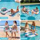 2 Pack Pool Floats Adult, OKSUWATER Pool Floaties with Two Cup Holders & Handles, Inflatable Pool Floats Chairs, Lake Floats Applies to Swimming Pool Party Summer Lake Water Fun-Multicolor