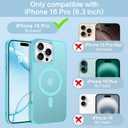 2 x BENTOBEN for iPhone 16 Pro Case [Compatible with Magsafe] Magnetic Matte Phone Case iPhone 16 Pro Translucent Slim Thin Shockproof Women Men Protective Cover iPhone 16Pro 6.1" 2024, Lake Blue